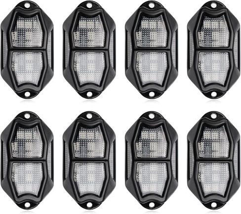 8 قرون LED LED Rock Light Ambient Light ، 1 Set 12V Smart Car Lights مع التحكم في التطبيق متوافق مع شاحنات صغيرة ، سيارات الدفع الرباعي ، ATVs ، UTVs ، الشاحنات ، المقطورات ، السيارات على الطرق الوعرة in Kuwait