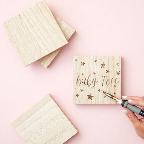 Unfinished Wood Blocks for Crafts, Painting, Wood Burning (8 x 8 x 1 in, 4 Pack) in Kuwait