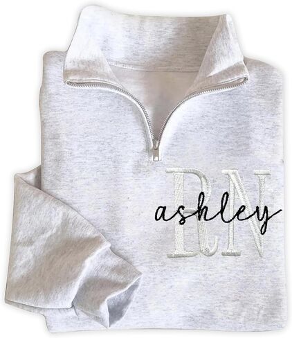 Chillever Personalized Embroidered Registered Nurse Quarter Zip Sweatshirt, RN Gifts, Nurses Weeks, Graduation Gift 2025 in Kuwait