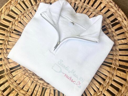 Chillever Personalized Embroidered Registered Nurse Quarter Zip Sweatshirt, RN Gifts, Nurses Weeks, Graduation Gift 2025 in Kuwait