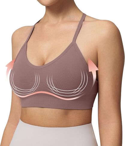 الرياضة النسائية حمالات الصدر القابلة للتعديل y back Spaghetti Racerback pluded Wireless Yoga Tops in Kuwait
