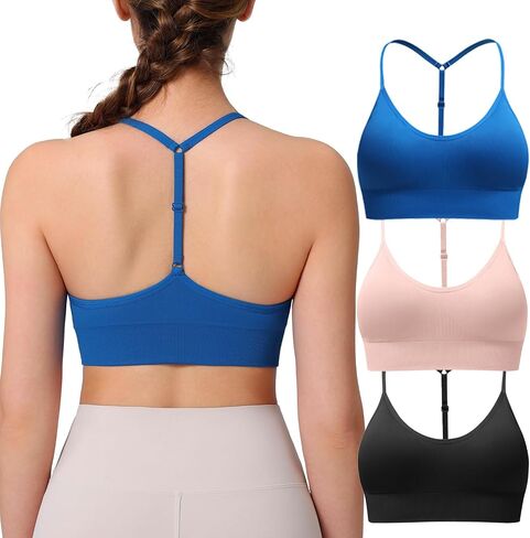 الرياضة النسائية حمالات الصدر القابلة للتعديل y back Spaghetti Racerback pluded Wireless Yoga Tops in Kuwait