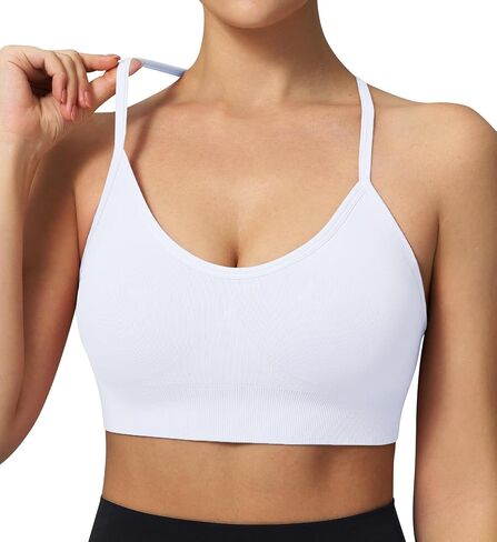 الرياضة النسائية حمالات الصدر القابلة للتعديل y back Spaghetti Racerback pluded Wireless Yoga Tops in Kuwait