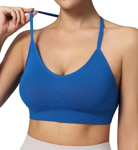 الرياضة النسائية حمالات الصدر القابلة للتعديل y back Spaghetti Racerback pluded Wireless Yoga Tops in Kuwait