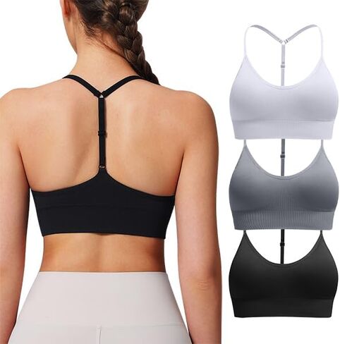 الرياضة النسائية حمالات الصدر القابلة للتعديل y back Spaghetti Racerback pluded Wireless Yoga Tops in Kuwait
