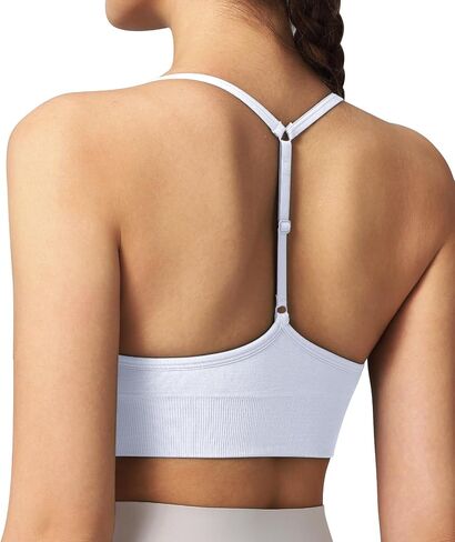 الرياضة النسائية حمالات الصدر القابلة للتعديل y back Spaghetti Racerback pluded Wireless Yoga Tops in Kuwait