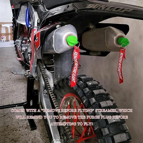 2 PCS Muffler Exhaust Wash Plug, 0.6"-1.5" Motorcycle Exhaust Tail Pipe Washing Plug with Streamer, Rubber Silencer Wash Protector for 2 Stroke Motorcycle Dirt Bike ATV (Green) in Saudi Arabia