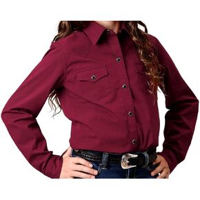 Roper Western Shirt Girls L/S Solid Snap Wine 03-080-0265-0706 WI in Kuwait