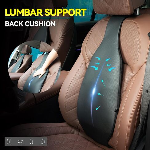 XUKEY Inflatable Car Lumbar Back Support Cushion,Back Pain Relief Car Seat Lumbar Cushion,Adjustable Air Motion Backrest to Suit Personal Habits and Contours (Black) in Saudi Arabia