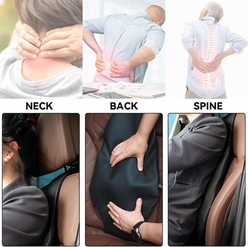 XUKEY Inflatable Car Lumbar Back Support Cushion,Back Pain Relief Car Seat Lumbar Cushion,Adjustable Air Motion Backrest to Suit Personal Habits and Contours (Black) in Saudi Arabia