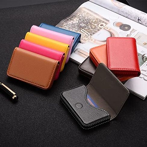 Business Card Holder, PU Leather Business Card Case, Pocket Credit Card Holders for Men or Women, Home & Office, Coffee(2PCs) in Saudi Arabia