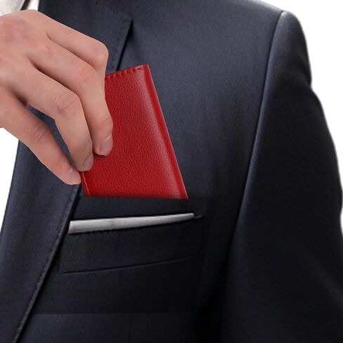 Business Card Holder, PU Leather Business Card Case, Pocket Credit Card Holders for Men or Women, Home & Office, Coffee(2PCs) in Saudi Arabia