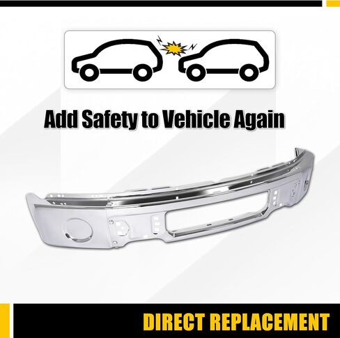 KUAFU Front Bumper Face Bar Compatible with 2009-2014 Ford F150 F-150 w/Fog Light Holes Replacement for FO1002411 9L3Z17757B Chrome Steel Silvery 3Pcs in Kuwait