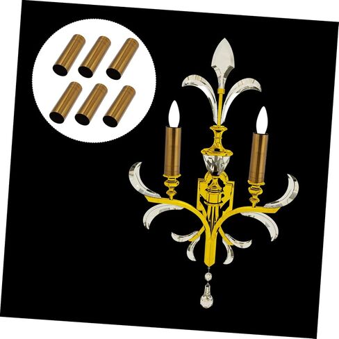 Lifekome 6pcs الأكمام مصباح الثريا يغطي أغطية مقبس الشموع لإضاءة الإضاءة المقاومة للحرارة سهلة تثبيت إكسسوارات الثريا الأنيقة in Saudi Arabia