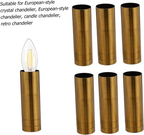 Lifekome 6pcs الأكمام مصباح الثريا يغطي أغطية مقبس الشموع لإضاءة الإضاءة المقاومة للحرارة سهلة تثبيت إكسسوارات الثريا الأنيقة in Saudi Arabia