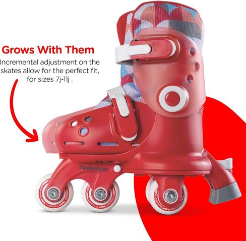 Yvolution Kids Learner Training Skates for Beginner, 2 in 1 Adjustable Roller Skates, Converts from Tri-Wheel to Inline Skates, No Tool Needed for Girls Boys 2+ Years Old, US Size 7-11 (Pink) in Saudi Arabia