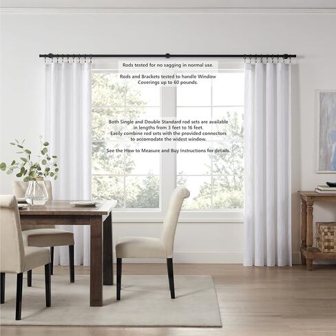 Cambria® Designer Series - Premium 10 foot Custom Curtain Rod - 1-1/8 inch Large Diameter - Non-Adjustable for a Seamless Look - Premium Designer Brackets and End Caps - Brushed Gold Finish in Saudi Arabia