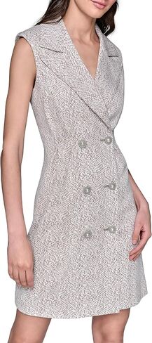 Karl Lagerfeld Paris Women's Abstract Jacquard Collared Sleeveless Jacket in Saudi Arabia