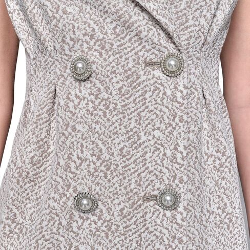Karl Lagerfeld Paris Women's Abstract Jacquard Collared Sleeveless Jacket in Saudi Arabia