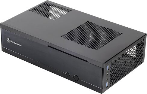 SilverStone Technology Milo Series Aluminum / Steel Micro-ATX Media Center / HTPC Case, Black (ML03B) in Saudi Arabia
