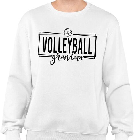TeesAndTankYou Outline Volleyball Grandma Sweatshirt Unisex in Kuwait