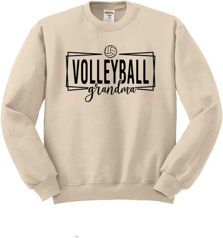 TeesAndTankYou Outline Volleyball Grandma Sweatshirt Unisex in Kuwait