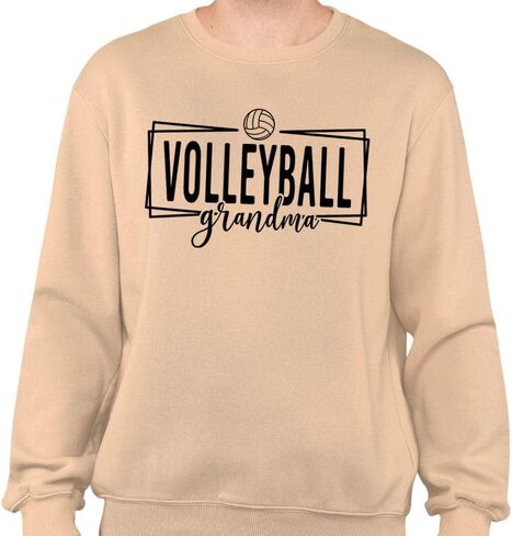TeesAndTankYou Outline Volleyball Grandma Sweatshirt Unisex in Kuwait