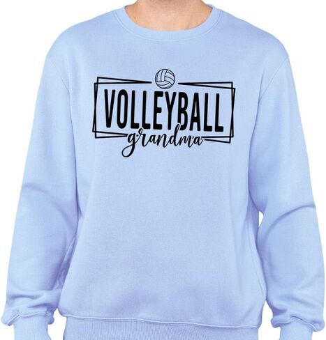 TeesAndTankYou Outline Volleyball Grandma Sweatshirt Unisex in Kuwait