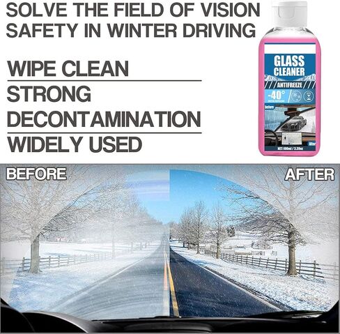 100ml Windshield De-Icer Spray,Auto Windscreen Antifreeze Spray Car Defrosting Spray Glass Deicer Liquid Windshield Cleaning Cream for Most Cars in Saudi Arabia
