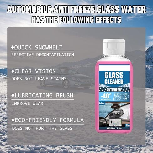 100ml Windshield De-Icer Spray,Auto Windscreen Antifreeze Spray Car Defrosting Spray Glass Deicer Liquid Windshield Cleaning Cream for Most Cars in Saudi Arabia