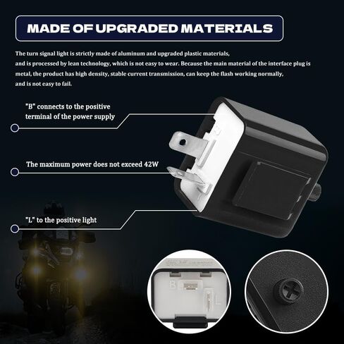 2PCS 12V LED Flasher Relay 2 Pin, Turn Signal Flasher, Motorcycle Speed Adjustable Relay Fix for LED Turn Signal Hyper Flash, Hazard Warn Hyper Blink Flash Relays Fit Motorcycles (Black) in Saudi Arabia