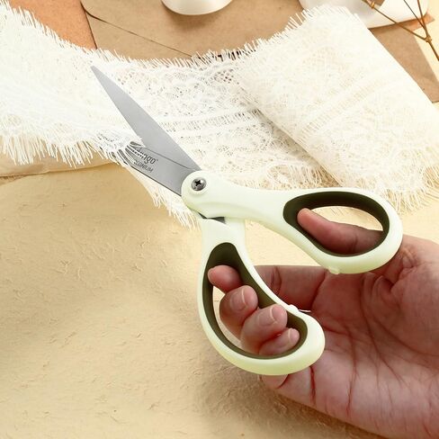 LIVINGO Scissors All Purpose - Titanium Coated Heavy Duty Sharp Stainless Steel Comfortable Shears for Office Home School Cutting Paper Fabric, Blue, White, and Brown, 3 Pieces in Saudi Arabia