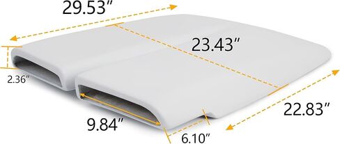 ECOTRIC Hood Scoop Compatible with 1970-1976 Plymouth Duster 340 A-Body Front Fiberglass Hood Scoop Molding Trim Bezel White in Saudi Arabia
