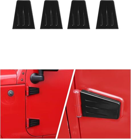8pcs ترقية غطاء مفصلات غطاء محطات التغطية لجيب Wrangler JK & Unlimited 2007-2018 (A Black 4 Door) in Saudi Arabia