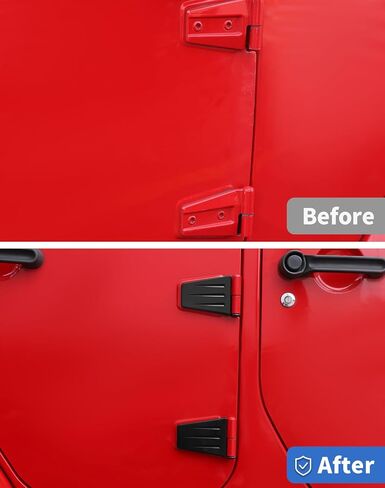 8pcs ترقية غطاء مفصلات غطاء محطات التغطية لجيب Wrangler JK & Unlimited 2007-2018 (A Black 4 Door) in Saudi Arabia