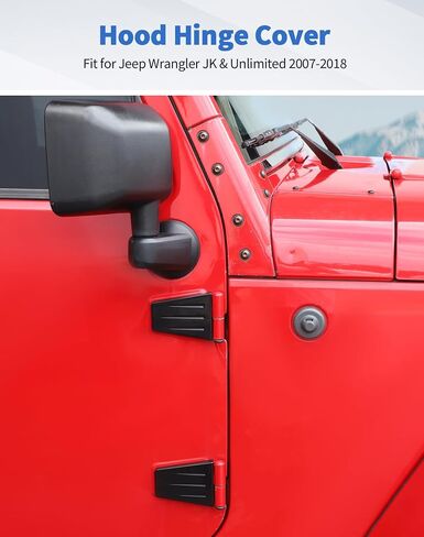 8pcs ترقية غطاء مفصلات غطاء محطات التغطية لجيب Wrangler JK & Unlimited 2007-2018 (A Black 4 Door) in Saudi Arabia