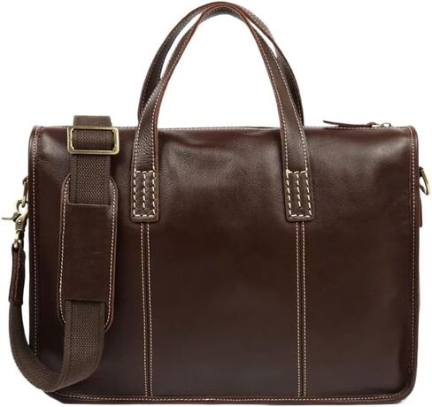 Men's Business Briefcase Leather Casual Male Retro Crossbody Bag Handbag in Saudi Arabia