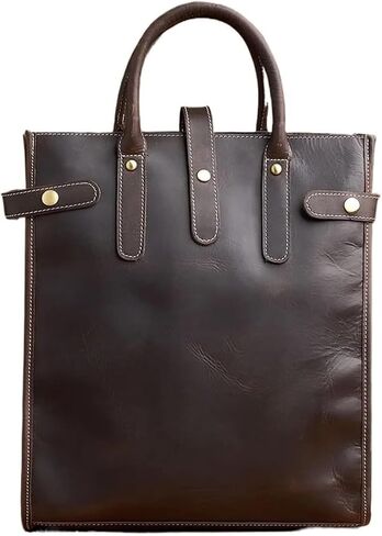 Leather Vintage Men's Handbag Shoulder Bags Leather Briefcase Business Computer Office Bag for 13 Inch Laptop in Saudi Arabia