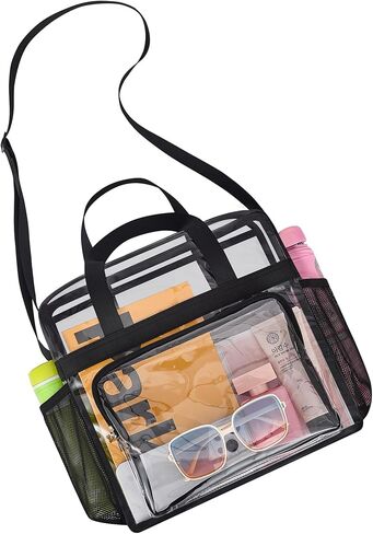 Clear Bag for Stadium Events—Clear Bag Tote Bag with Adjustable Straps for Work Travel Concerts-Big Front Pocket in Kuwait