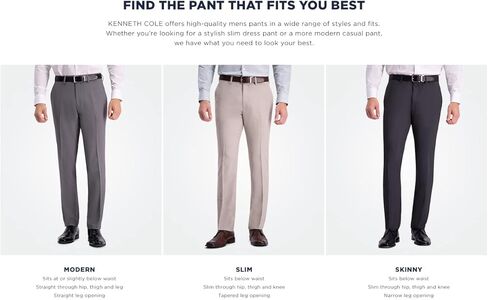 Kenneth Cole Men's Slim Fit Solid Performance Dress Pant, Medium Grey, 30W x 29L in Saudi Arabia