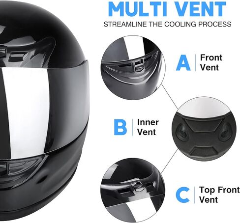 SLMOTO DOT Approved Motorcycle Helmet Hot Gloss Black Full Face Mirror Visor Sun Shield Street Helmet in Kuwait