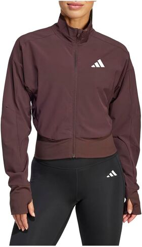 Adidas Womens D4T المنسوجة سترة التدريب الرياضي على الملابس الخارجية غير الرسمية الكاملة - البني - الحجم s in Saudi Arabia