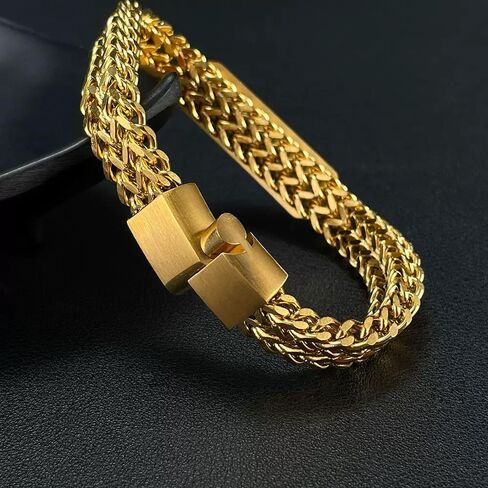 18K Pure Gold Mesh Bracelet, Miami Cuban Bracelet, Guitar Love Bracelet, Valentine's Day/Birthday/Christmas gift box in Saudi Arabia