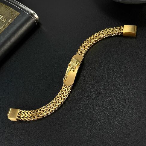 18K Pure Gold Mesh Bracelet, Miami Cuban Bracelet, Guitar Love Bracelet, Valentine's Day/Birthday/Christmas gift box in Saudi Arabia