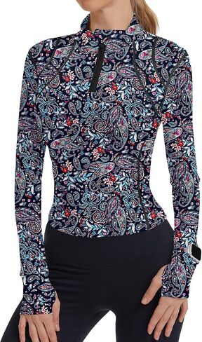 IECCP Workout Tops for Women Long Sleeve Quarter Zip Pullover Quick Dry Golf Shirt Athletic Slim Fit Crop Yoga Gym Tops in Kuwait