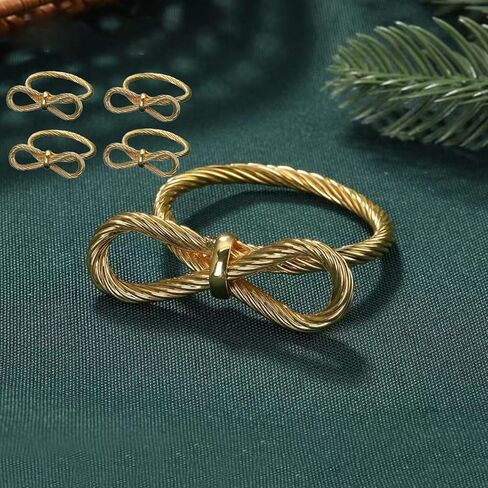 Decorative Napkin Rings Set of 6,Holders Decor Dinner Party,Wedding,Anniversary,Birthday,Table Decor Gift (Gold Agate) in Kuwait