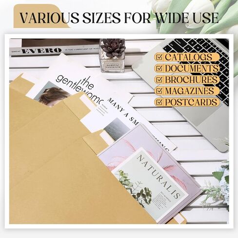 25 Pcs Jumbo Large Kraft Envelopes, 15 x 12 Inches Peel Catalog Mailing Envelopes for Mailing Storing and Organizing Personal Mail Business Documents in Saudi Arabia