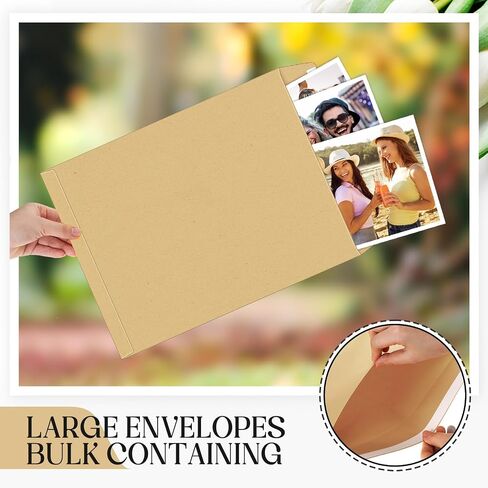 25 Pcs Jumbo Large Kraft Envelopes, 15 x 12 Inches Peel Catalog Mailing Envelopes for Mailing Storing and Organizing Personal Mail Business Documents in Saudi Arabia