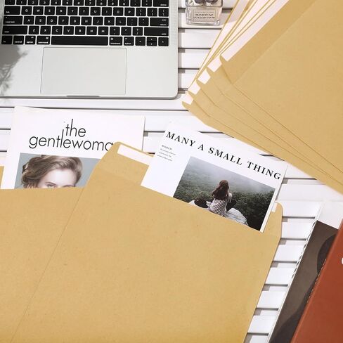 25 Pcs Jumbo Large Kraft Envelopes, 15 x 12 Inches Peel Catalog Mailing Envelopes for Mailing Storing and Organizing Personal Mail Business Documents in Saudi Arabia