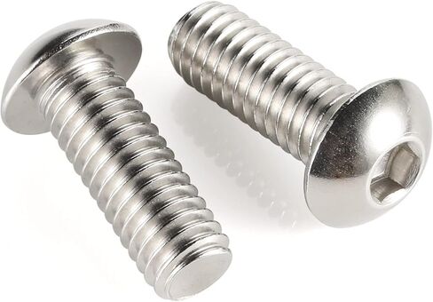 M8-1.25 x 10mm Button Head Socket Cap Screws, Allen Socket Drive, Stainless Steel 18-8, Plain Finish, Quantity 25 in Kuwait